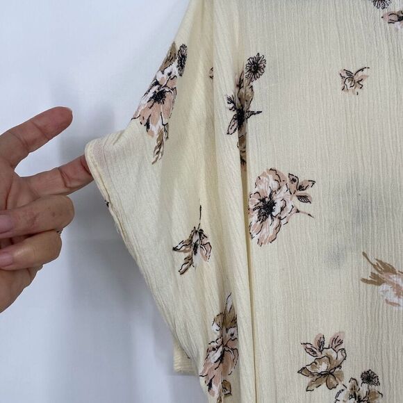 Final Touch Floral Cap Sleeve Maxi Dress  Knotted Back Boho Rayon M - Picture 6 of 12